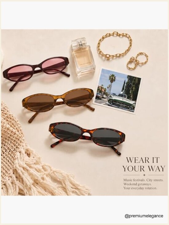 Retro Oval Sunglasses for Women - Small 90s Style Trendy Chic Shades main image 7